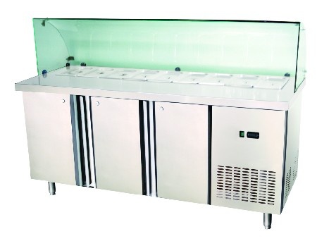 European fan cooling salad counter (arc glass)